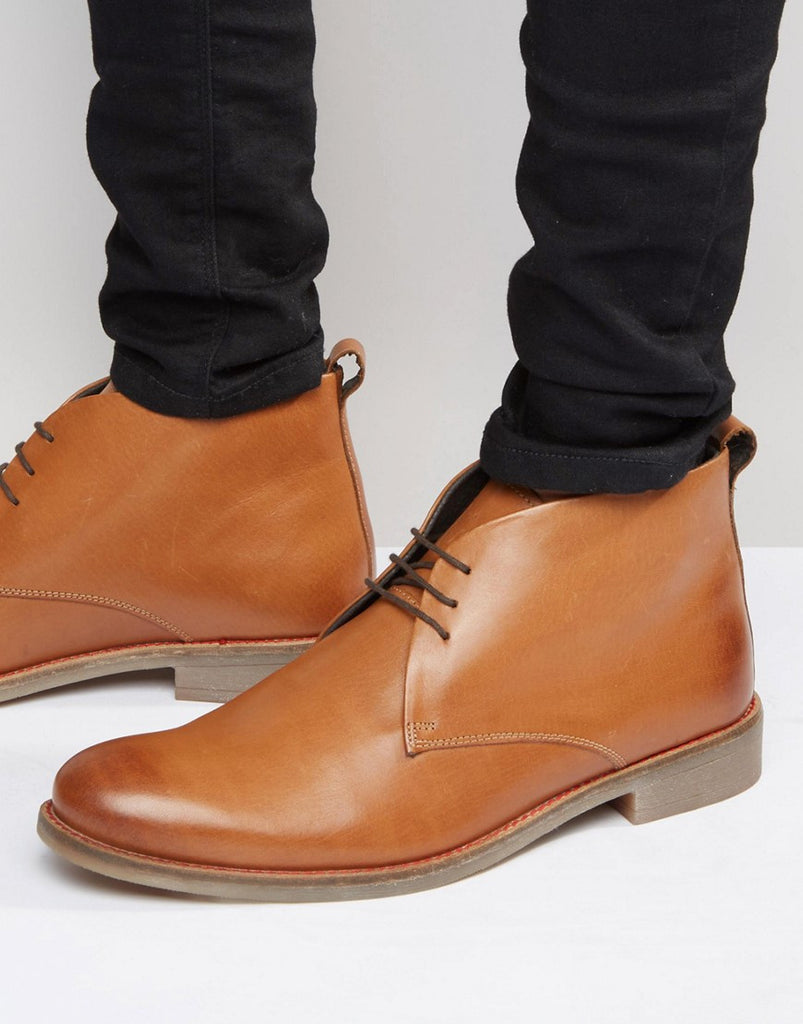 Lambretta Desert Boot In Tan Leather