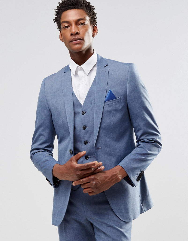 Harry Brown Slim Fit Suit Jacket in Light Blue