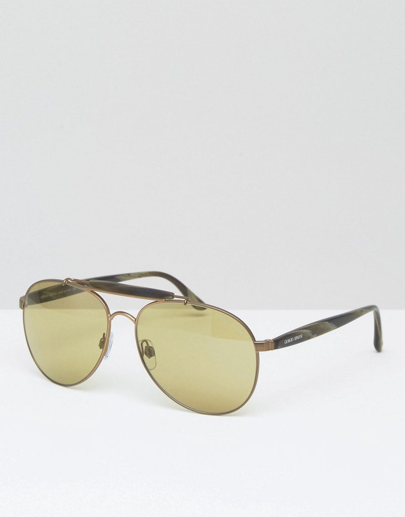 Giorgio Armarni Aviator Sunglasses Matte Gold