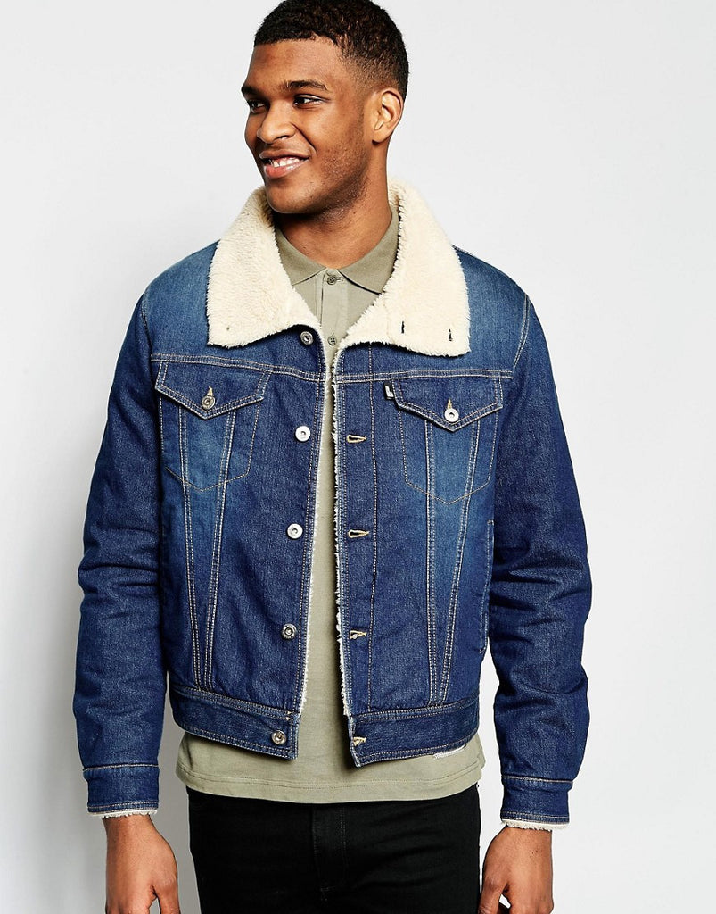 Love Moschino Denim Jacket Shearling Collar