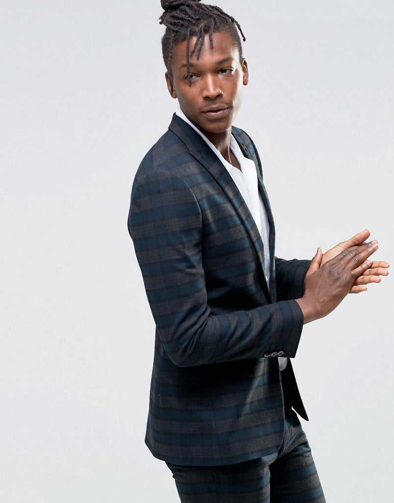 ASOS Super Skinny Suit Jacket in Plaid Check