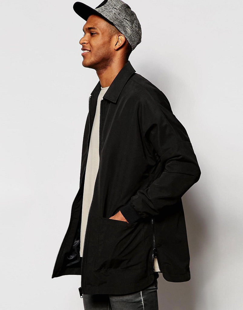 ASOS Coach Jacket With Side Zip In Black