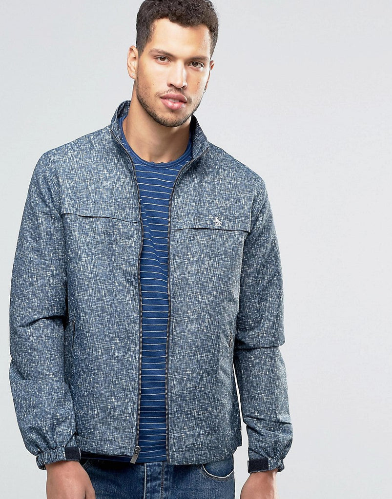 Original Penguin Indigo Linen Printed Ratner Jacket