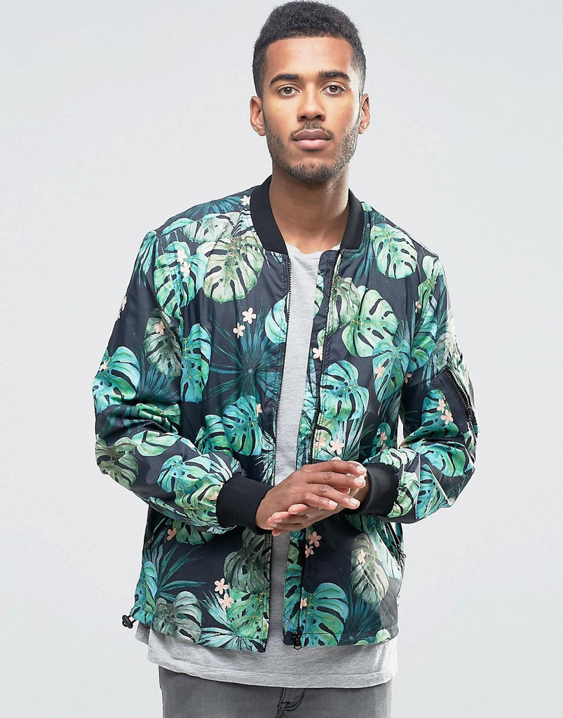 French Connection Printed Camo Bomber Jacket