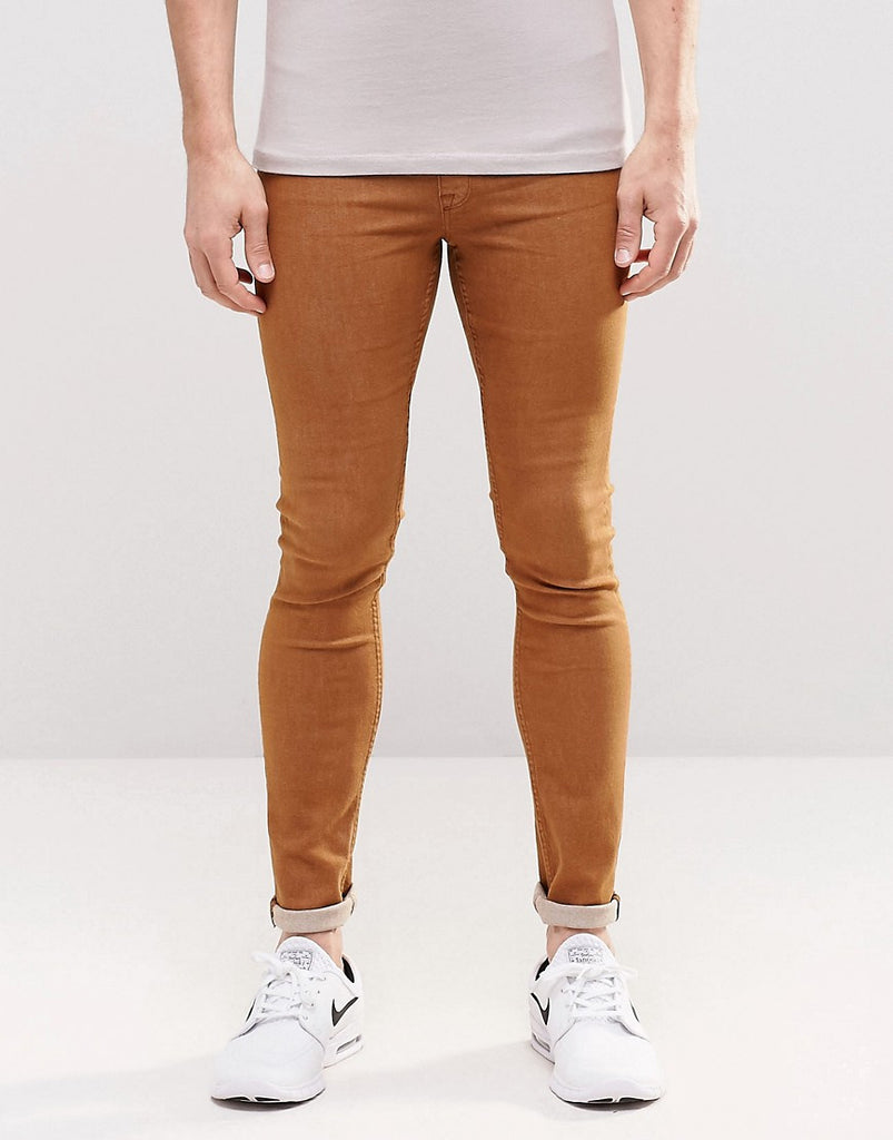 ASOS Denim Meggings In Brown