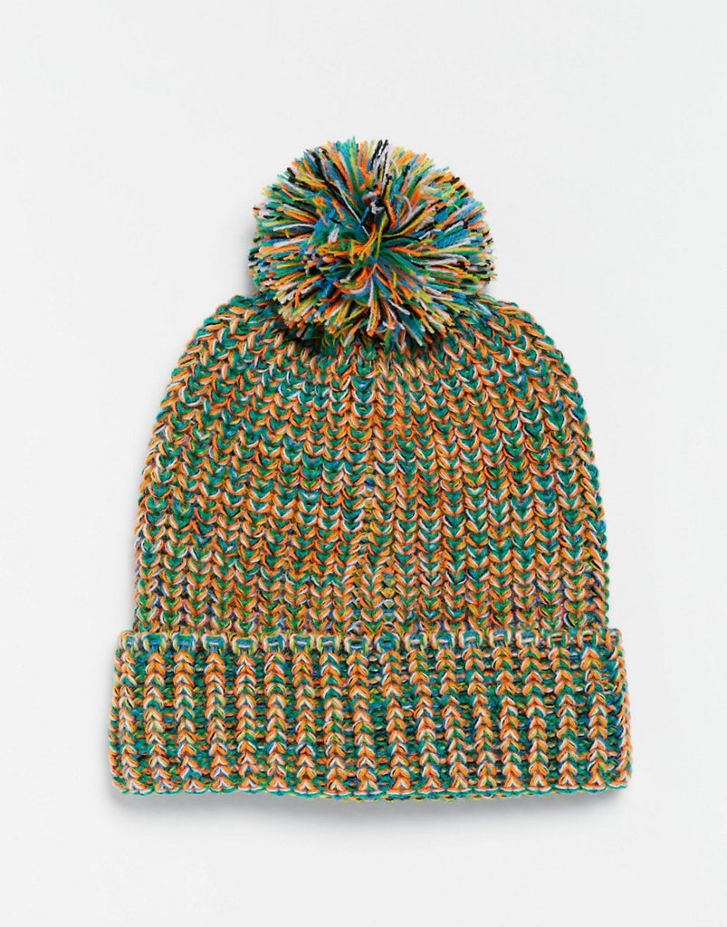 ASOS Bobble Beanie In Multi Twist