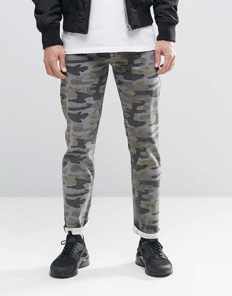 ASOS Stretch Slim Jeans In Camo
