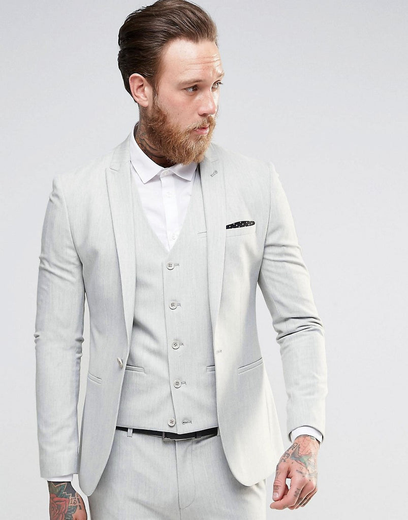 ASOS Super Skinny Suit Jacket In Light Gray