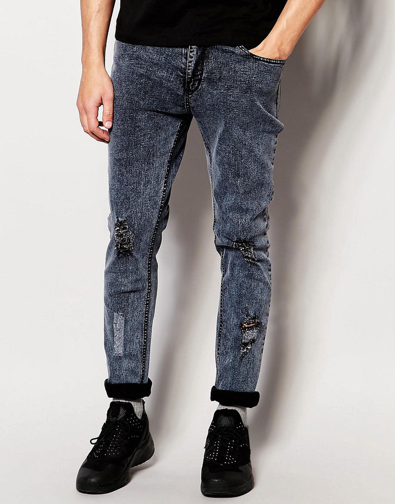 Systvm Biker Jean Perill Denim Distressed