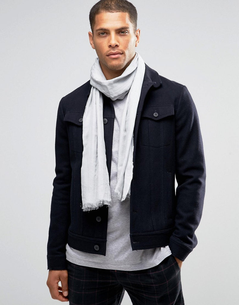 Calvin Klein CK City Grid Logo Cotton Scarf