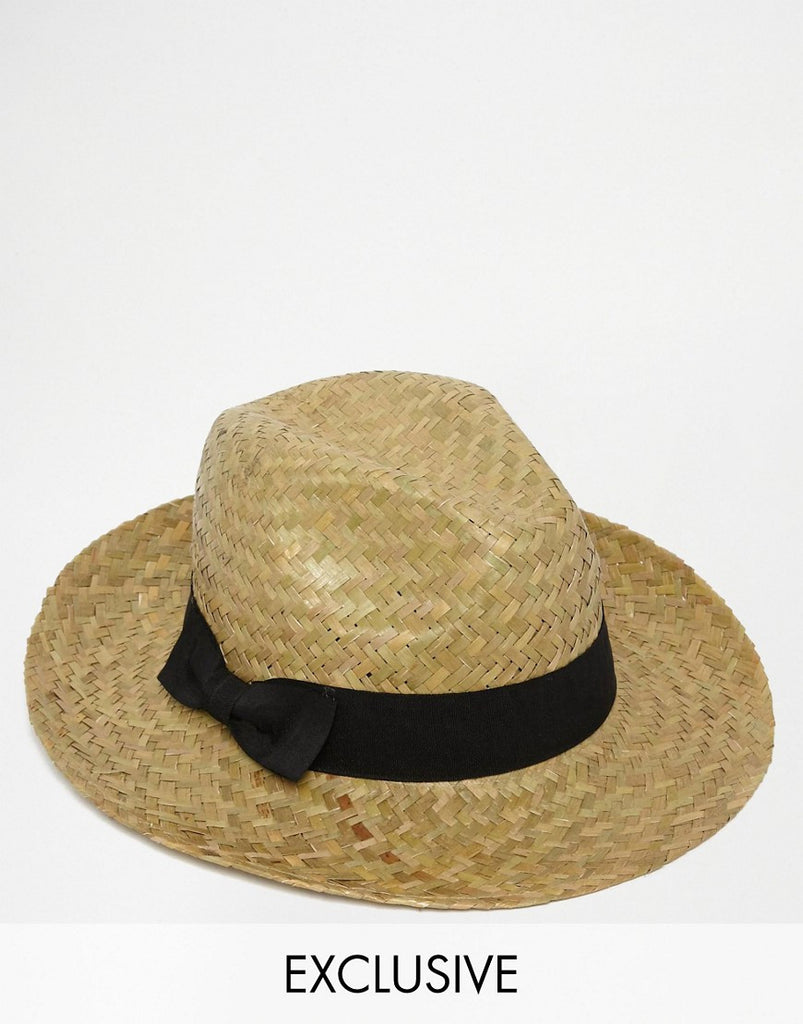 Reclaimed Vintage Straw Fedora Hat
