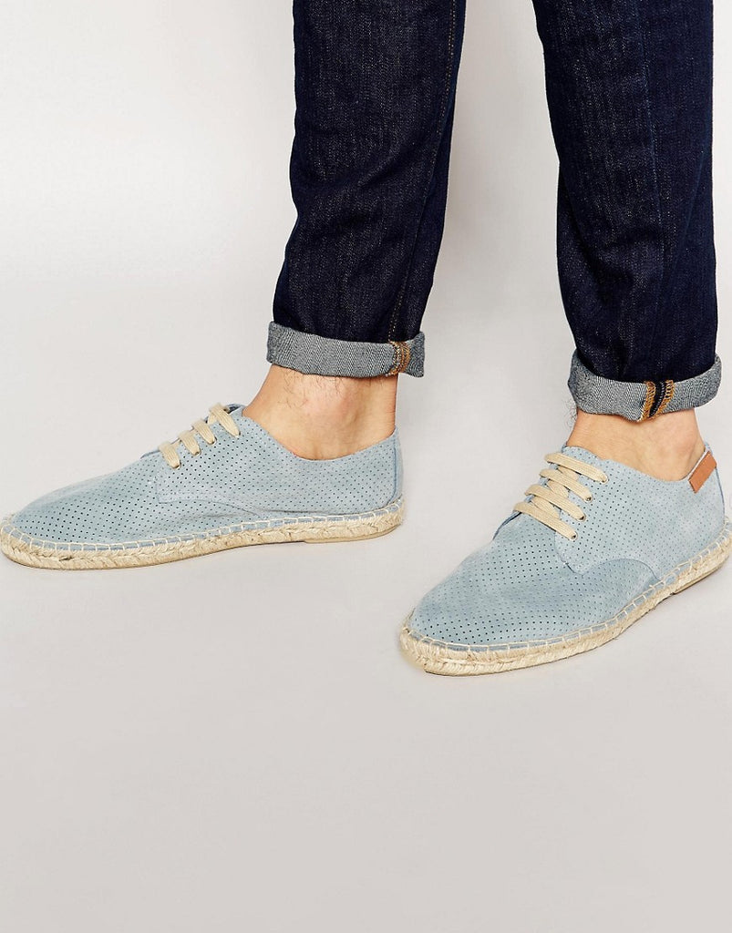 Bronx Lace Up Espadrilles In Blue