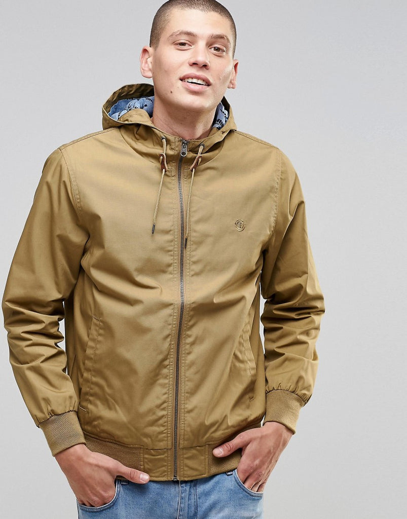 Element Dulcey Jacket In Khaki With Printed Lining