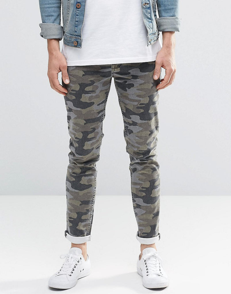 ASOS Skinny Jeans In Camo