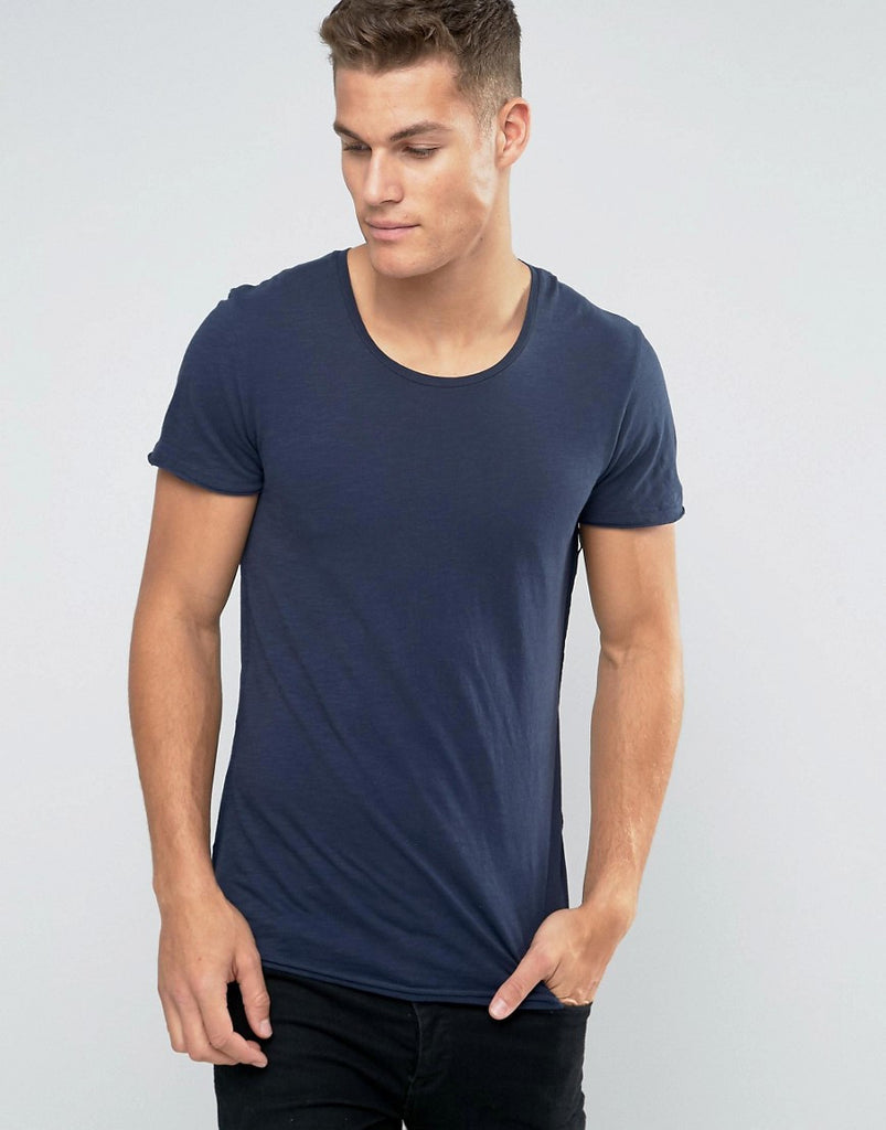 Jack and Jones Basic T-Shirt with Raw Hem Detail
