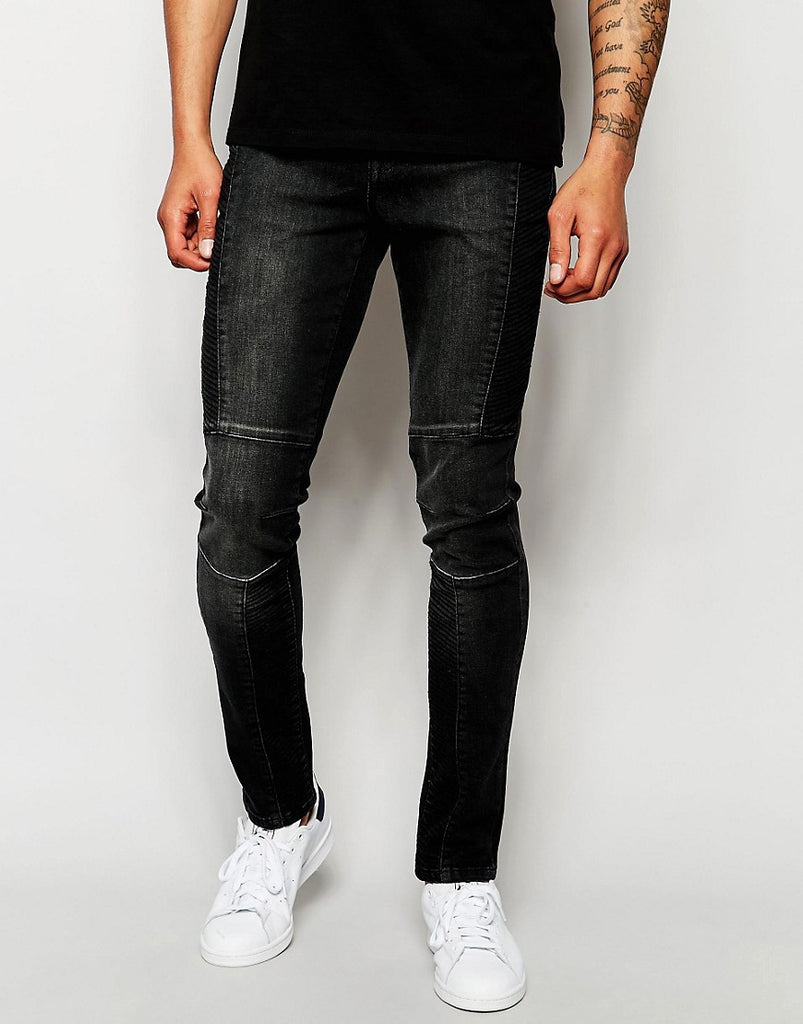Systvm Biker Jean Washed Black