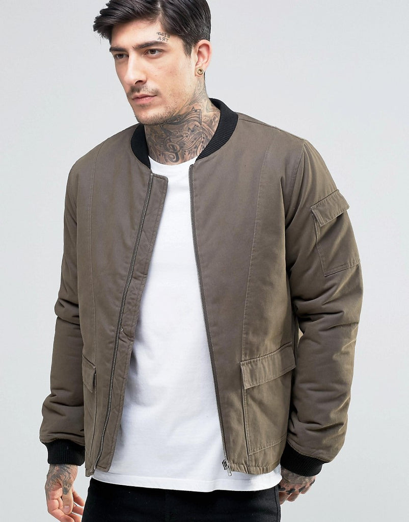 Another Influence Khaki Bomber Jacket